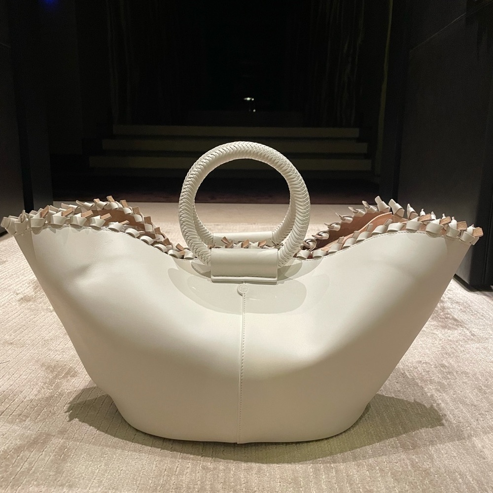 The Row White Tote Top Handle Tote Bag